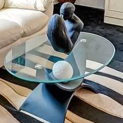 Glass Coffee Table And Statue
