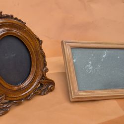 2 Wood Frames w/ glass