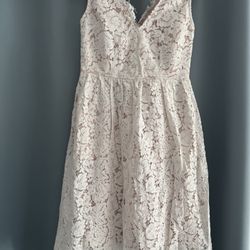 Love Swept White Lace Midi Skater Dress With Pockets