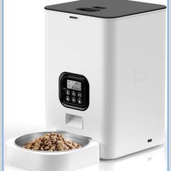 Automatic Cat Feeders - Timed Pet Feeder for Cats and Dogs with Dry Food Dispenser, Desiccant Bag, Programmable Portion Control, 4 Daily Meals, 10s Vo