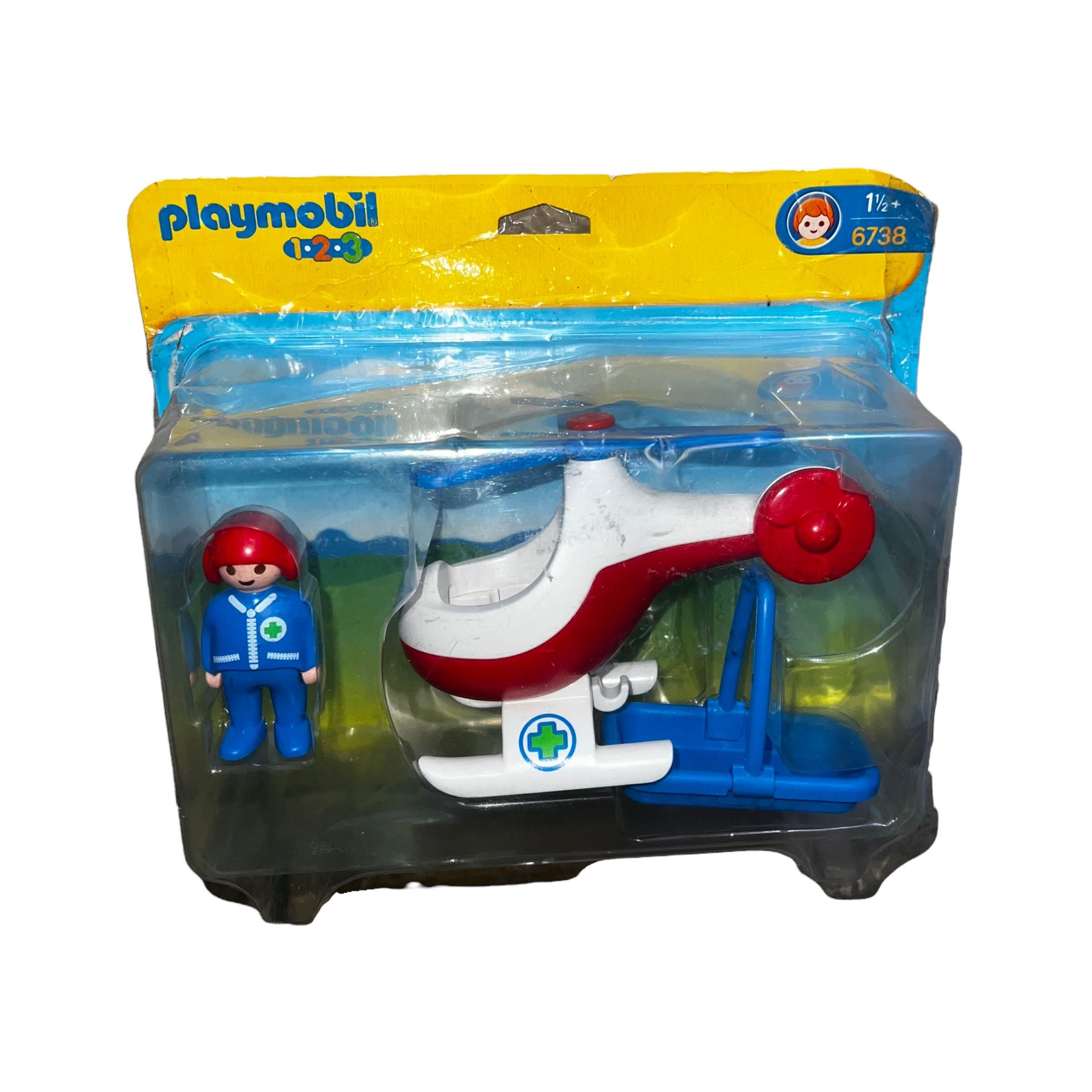 Playmobil 123 Rescue Helicopter and Medic Complete #6738 Vintage 2004