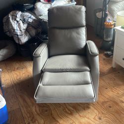 Grey Leather Recliner 