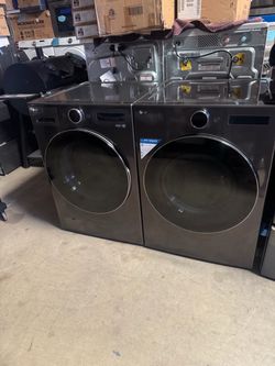 Set steam LG front load black stainless steel