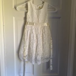 Bow Dream Vintage Lace Flower Girl Dress Princess Party Easter