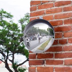 (New in Box) 
Grey 12 inch Convex Mirror, Outdoor or Indoor, Wide Angle View, Curved Traffic Safety and Security Mirror 310 mm /A2-FR-4566