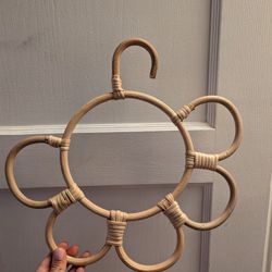 wooden rattan clothes hanger baby nursery wall decor