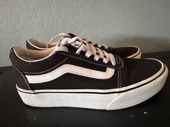 Ladies black platform vans shoes