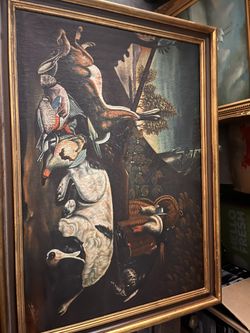Antique Hunting Painting 