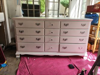 12 drawer solid wood white vintage dresser
