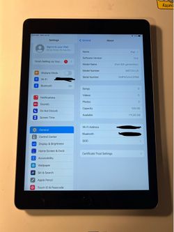 Apple Ipad 6th Gen Wifi Space Gray 128gb A1893