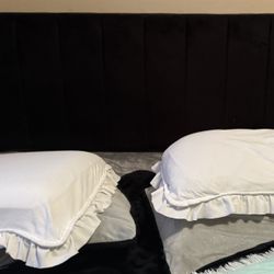 Super Cute Black Fuzzy Queen Size Bed Frame!