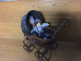 Decorative faux antique stroller