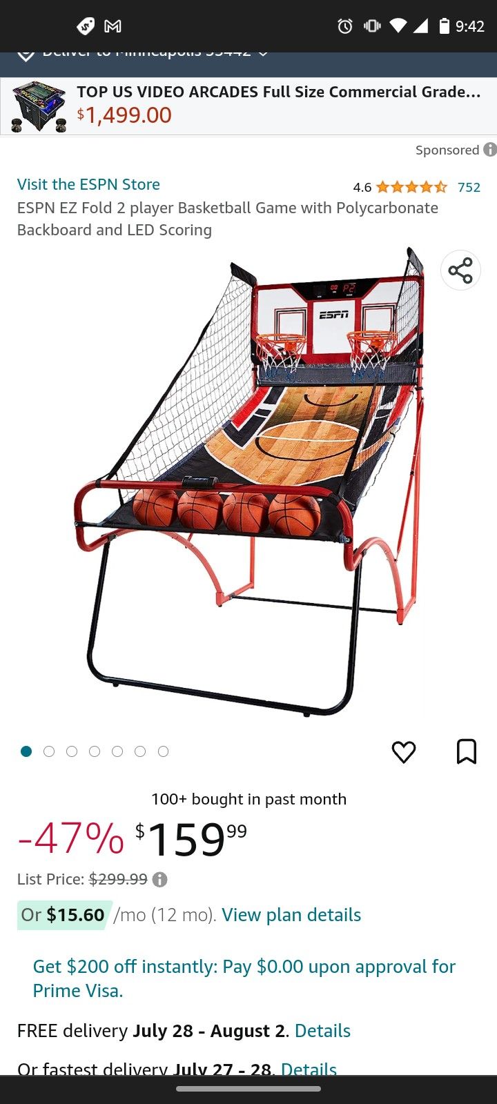ESPN Basketball Arcade Game for Sale in North Richland Hills, TX OfferUp