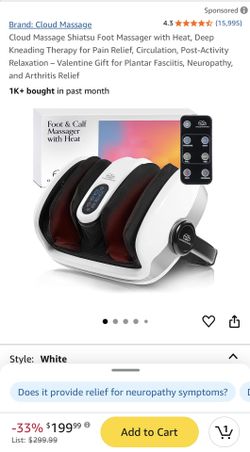 Cloud Massage Shiatsu Foot Massager with Heat, Deep Kneading Therapy for Pain Relief, Circulation, Post-Activity Relaxation – Valentine Gift for Plant