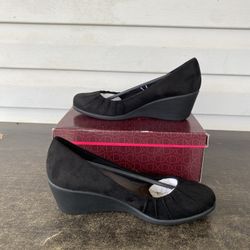 Dexflex Comfort Wedge Heels Black Size 7