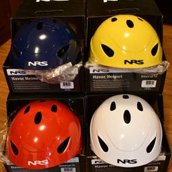 NRS Havoc Livery Kayak Helmet 1 Red, 1 White, 1 Blue, 1 Yellow Available. - BRAND NEW