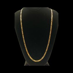 28" 3.5mm Gold Figaro chain #31827