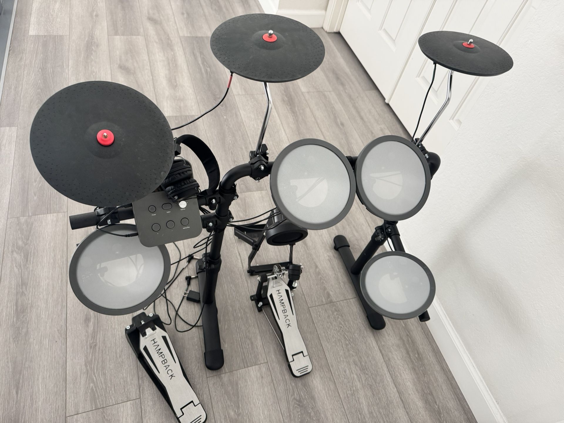 MK-0 PRO Electric Drum Set with 7'' Mesh Drum Pads, 8'' Full Rubber Cymbals, 5'' Bass Drum, 12 Kits and 68 Authentic Sounds, USB MIDI, Throne, Sticks,