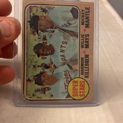 1 Topps Super St1968 Topps Super Stars Baseball Harmon Killebrew Willie Mays Mickey Mantle Card #490