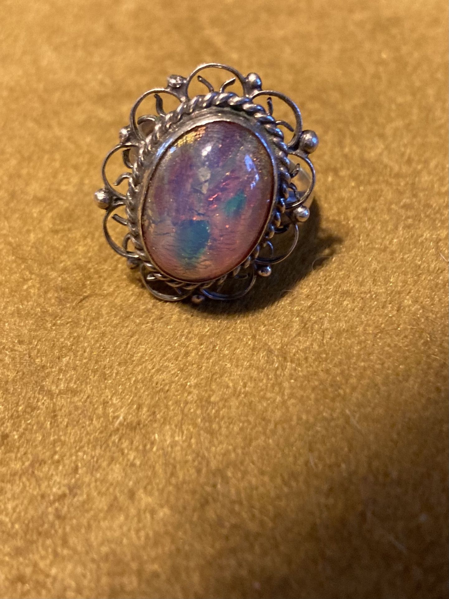 Sterling Silver Moonstone Ring-3 Hallmark Stamps
