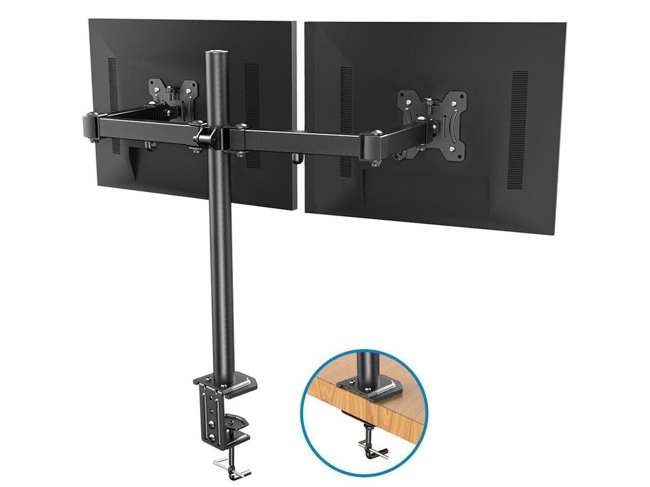 HUANUO Dual Monitor Mount for 2 Monitors up to 30 inches, Heavy Duty Dual Monitor Stand Holds up to 22 lbs, Dual Monitor Arm with Height Adjustable