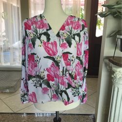 Petite Medium Pink Floral Shirt (Women)