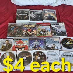 Sony PlayStation 3 Ps3 Games $4 Each 