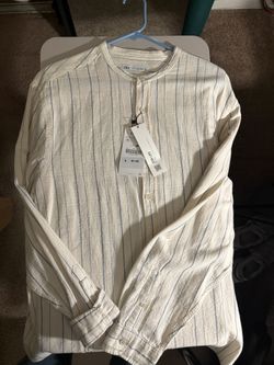 2 Xl mandarin Collar Shirt New With Tags