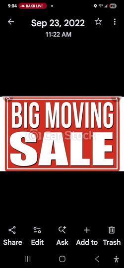 Moving sSale Unt I l Oct 31st