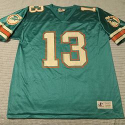 100% AUTHENTIC Men's Vintage Logo Athletic MIAMI DOLPHINS #13 DAN MARINO NFL Players Classic Jersey size Large $30 FIRM ON PRICE 