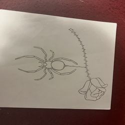 Spider Tattoo With Rose
