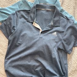 Men’s Golf Adidas Golf Shirts Medium $20 for Both.