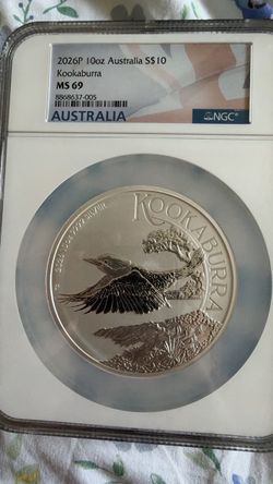 2026P Australia 10oz Silver Kookaburra NGC MS69