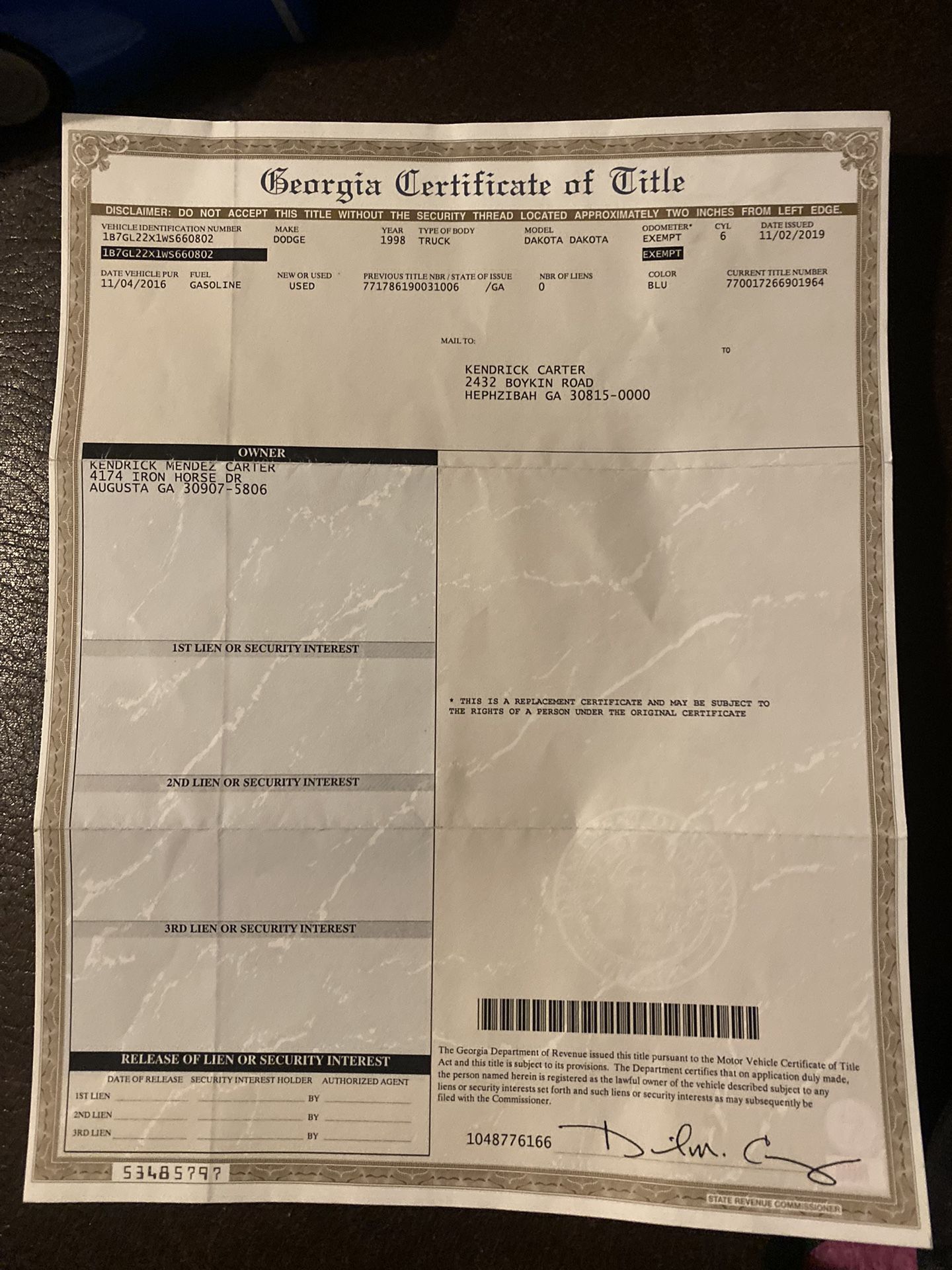 1998 Dodge Dakota
