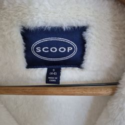 SCOOP Black Faux Shearling Moto Jacket - Aviator Style - Women's Small (4-6) - $30