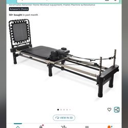 AeroPilates Pro Reformer Whole Body Resistance Padded Pilates Workout Machine with Cardio Rebounder for Home Workouts, 
