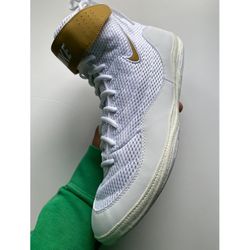 Nike Inflict 3 White Metallic Gold Wrestling Boxing shoes men’s sz 15 NEW NO BOX