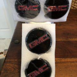 4pcs GMC BLACK/RED  Wheel Center Caps 83mm 3.25" 
