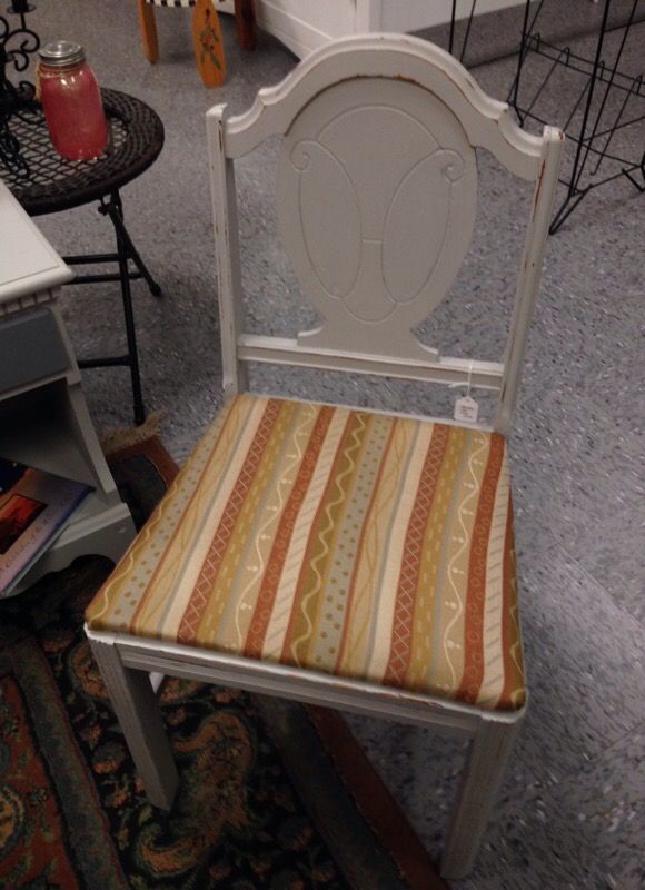 Chalk Painted Gray Side Chair