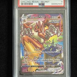 2021 POKEMON SWSH FA/BLAZIKEN VMAX CHILLING REIGN - SECRET PSA 9