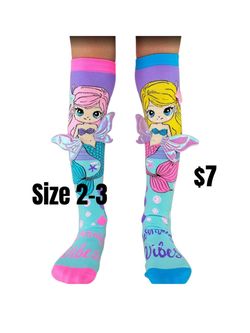 Kids Mermaid Knee-High Socks Size 2-3 and 4-7 ❤️❤️