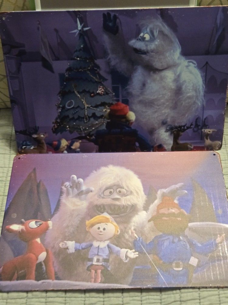 Rudolph & The Misfits Scene Sign Tin Nostalgic Vintage 8" x 12" Combo Set