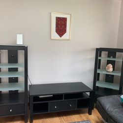 Tv Stand With Two Side Shelves Units