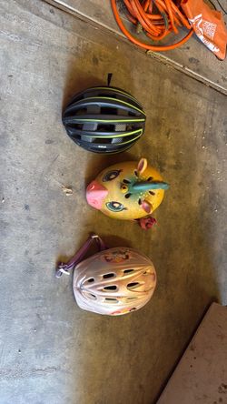Lot of 3 Bike Helmets Adult and Kids