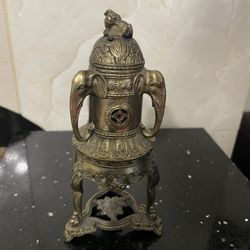 Vintage French Brass Incense Burnet Elephant 