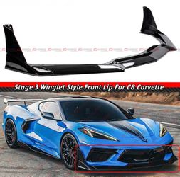 20-25 Corvette C8 Gloss Black Front Bumper Lip