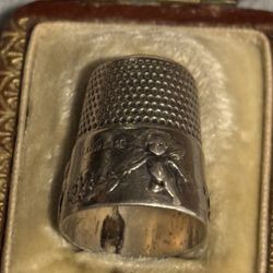 Collectible Silver Thimble With Cherub Angel Design Vintage  