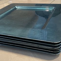 7 BLUE PLASTIC PLATES PICK UP TODAY