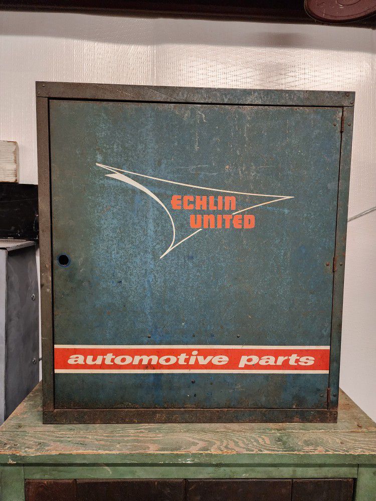 Echlin United Automotive Parts Metal Garage Cabinet Auto Shop Mancave