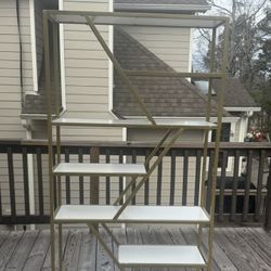 Gold and White Geometric Bookshelf